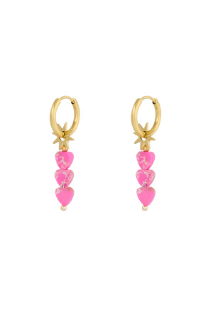 Boucles D'couleur Oreilles Triple Coeur Étoile h5 