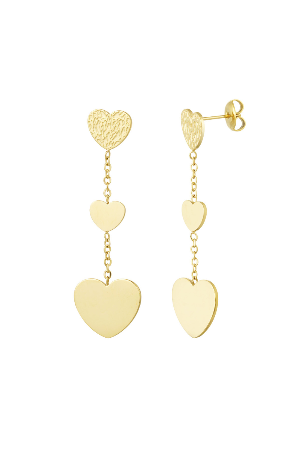 Boucles D'oreilles Charms Avec Trois En Forme De Coeur