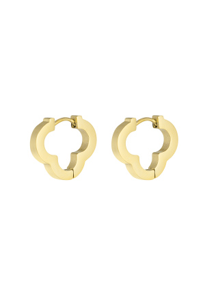 Boucles D'oreilles Basiques Trèfle Grandes - Dorées h5 