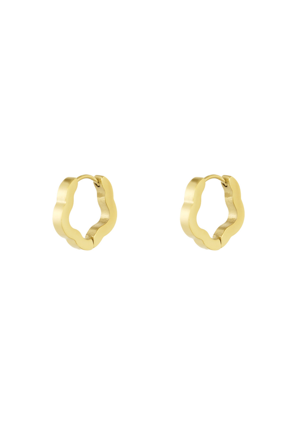 Boucles D'oreilles Forme Fleur Basique Petites - Doré 
