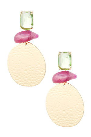 Boucles D’oreilles Déclaration Beach Vibe - Rose/Vert h5 
