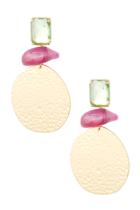 Boucles d’oreilles déclaration beach vibe - rose/vert