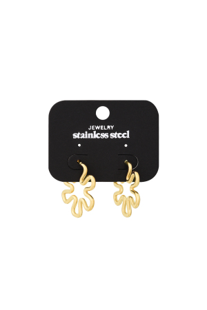Boucles D'oreilles Fleur Hippie - Doré h5 Image4