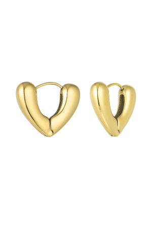 Boucles D'oreilles Forme V - Dorées h5 