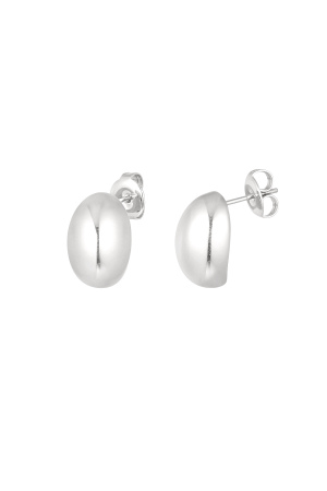 Boucle D'oreille Bouton Argentée h5 