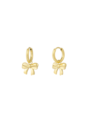Boucles D'oreilles Noeud Simple - Doré h5 