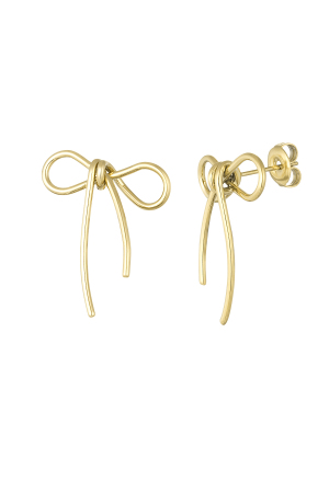 Boucles D'oreilles Noeud Basique - Doré h5 
