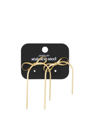 Boucles D'oreilles Maillons Avec Noeud - Doré h5 Image4