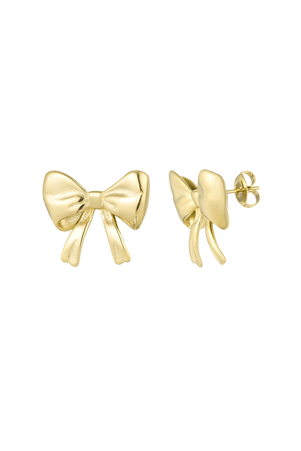 Jolies Boucles D'oreilles Nœud - Doré  