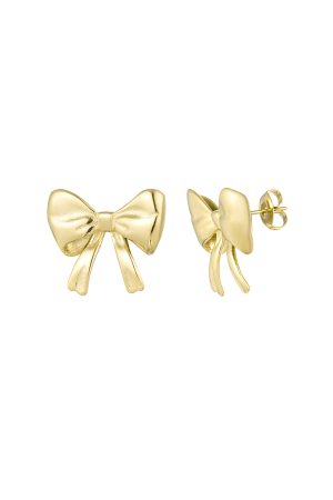 Jolies Boucles D'oreilles Nœud - Doré  h5 