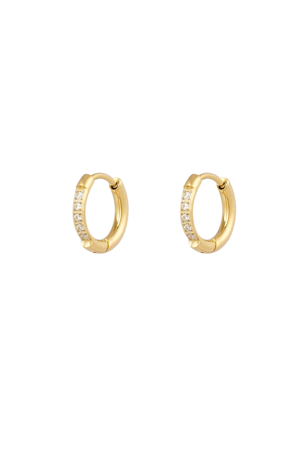Petites Boucles D'oreilles Avec Pierres - Doré