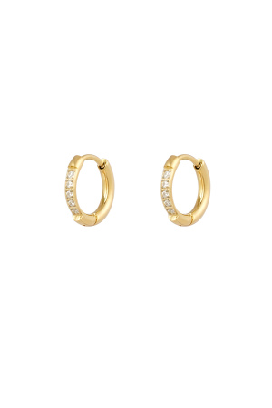 Petites Boucles D'oreilles Avec Pierres - Doré h5