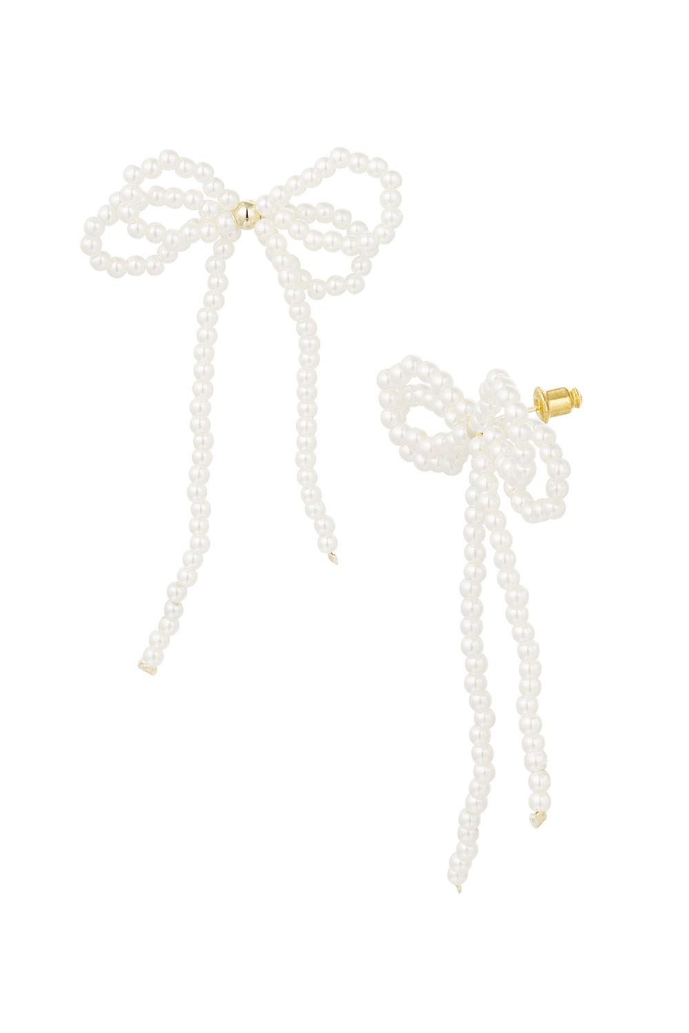 Boucles D'oreilles Perle Avec Double Noeud 