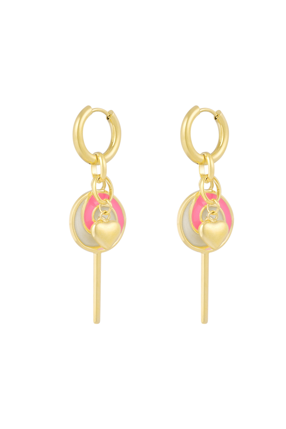Boucles D'oreilles Sucette Love - Dorées
