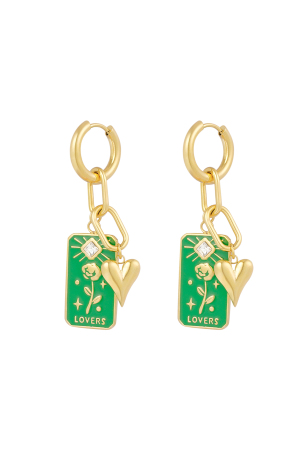 Boucles D'couleur Oreilles Amoureux Des Roses - Couleur Or Vert h5 
