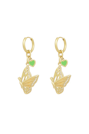Boucles D'oreilles Vision Papillon - Doré h5 
