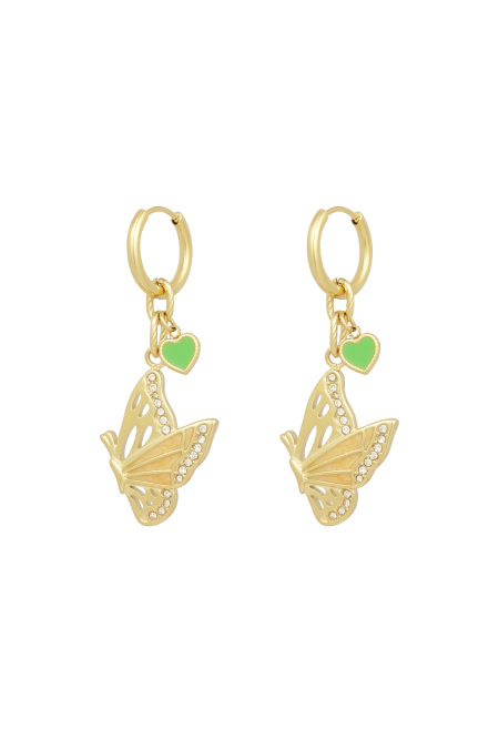 Boucles d'oreilles vision papillon - doré