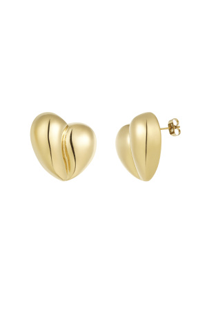 Boucles D'oreilles Forme Coeur - Doré h5 