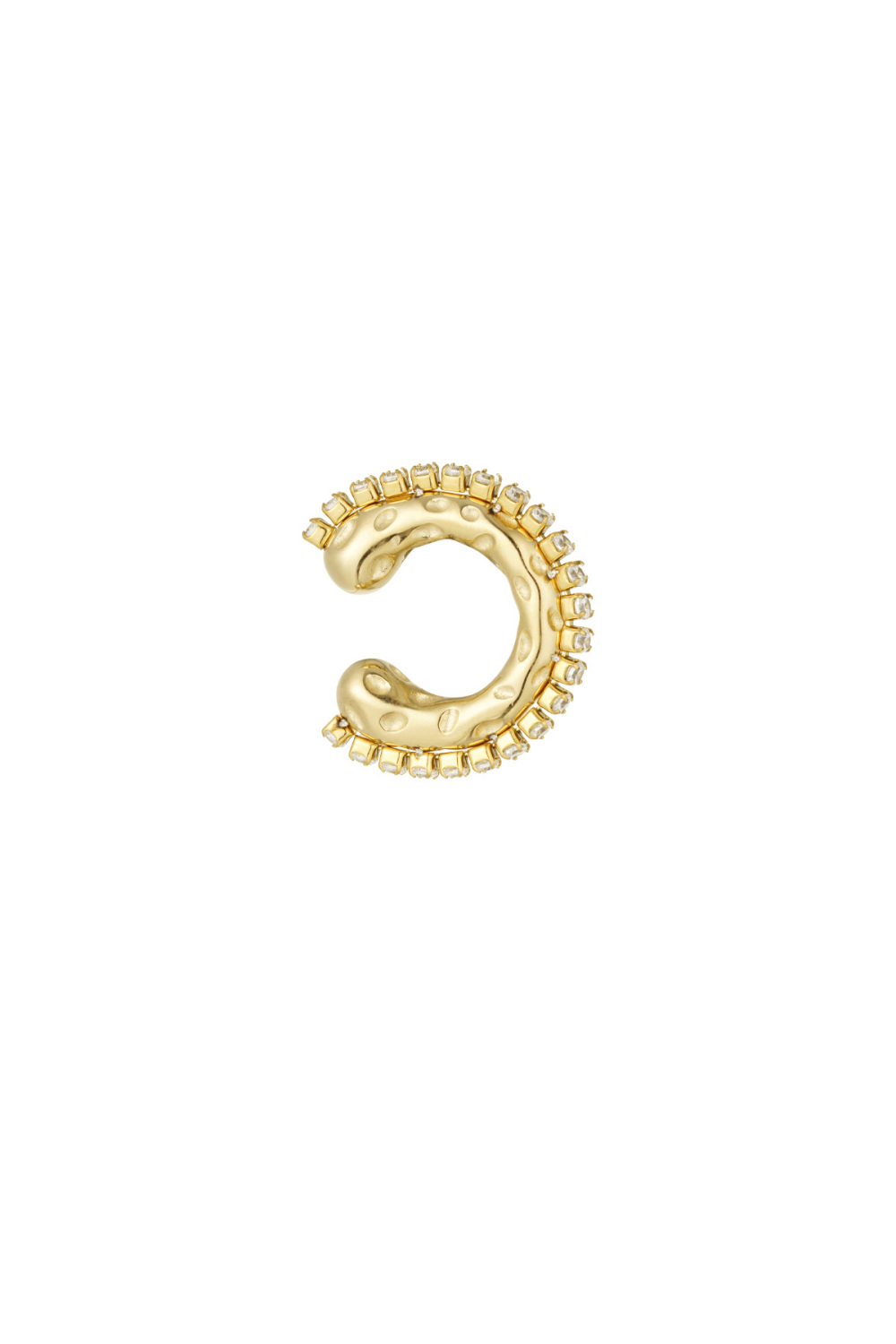 Boucle D'oreille Avec Strass - Doré 