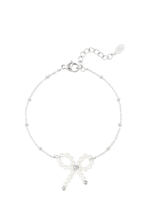 Bracelet Noeud Perles - Couleur Or Blanc  h5 
