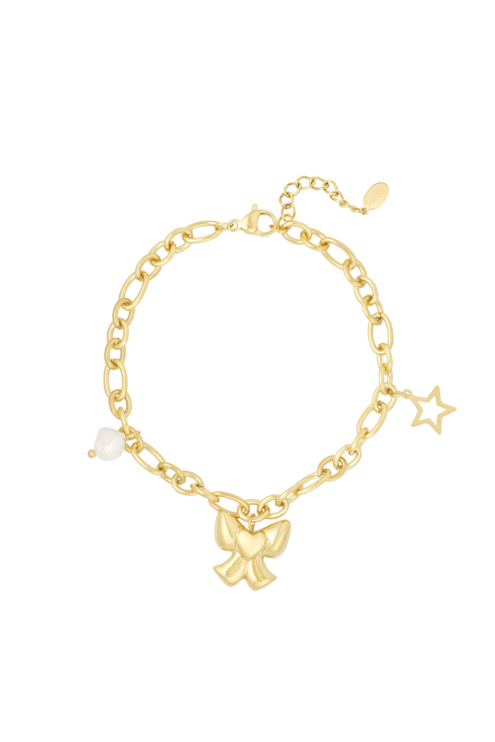 Bracelet À Breloques Avec Noeud - Doré 