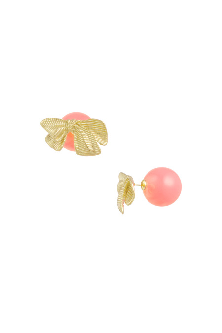 Boucles d'oreilles clous noeud couleur