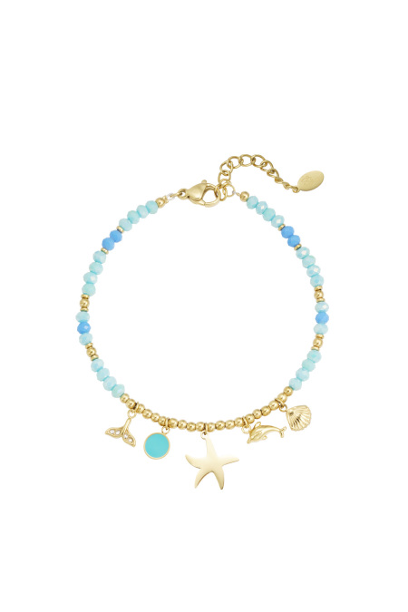 Bracelet bleu océan - Couleur or bleu