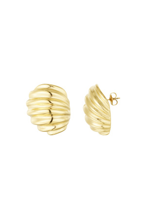 Boucles D'oreilles Côtelées Basic - Doré h5