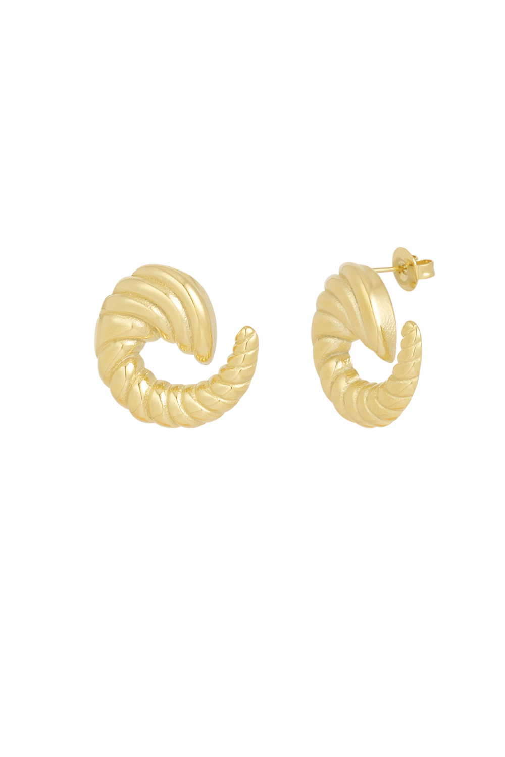 Boucles D'oreilles Torsadées Classiques - Dorées