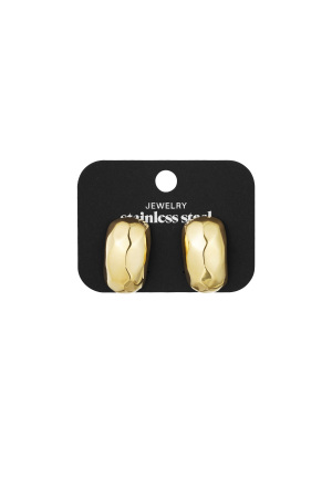 Boucles D'oreilles Pendantes Structurées - Doré h5 Image3