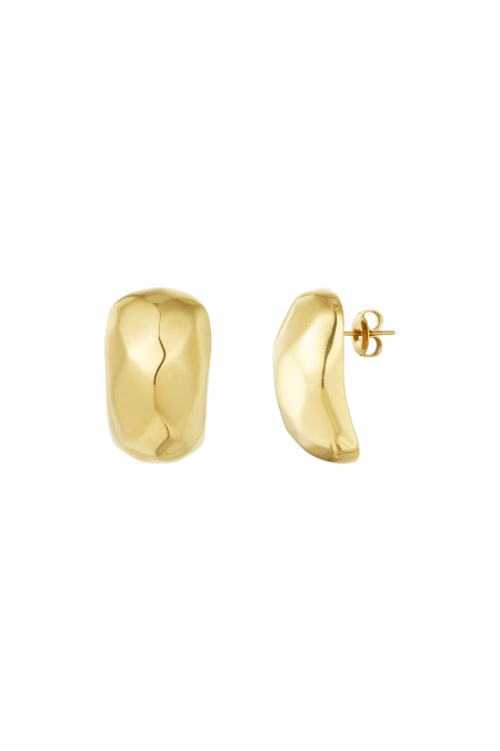 Boucles d'oreilles pendantes structurées - doré