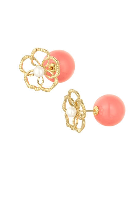 Boucles d'oreilles fleurs dos coloré
