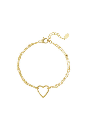 Bracelet Teinte Coeur - Doré h5
