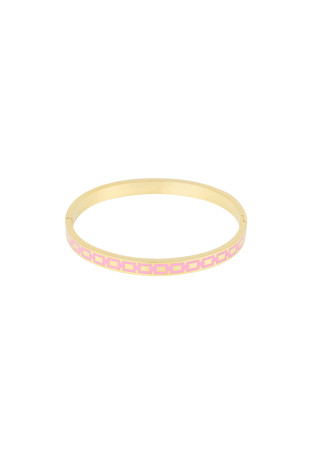 Bracelet Esclave Avec Imprimé - Rose/Couleur Or