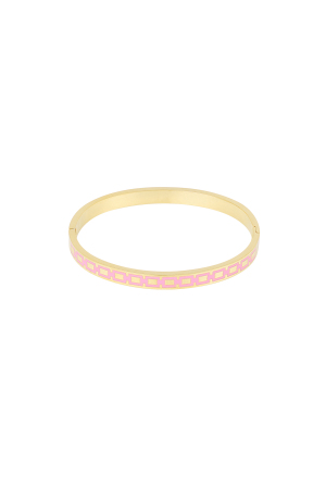 Bracelet Esclave Avec Imprimé - Rose/Couleur Or h5