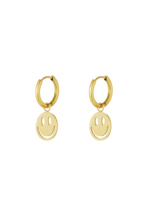 Boucles D'oreilles Smiley Amant - Doré h5 