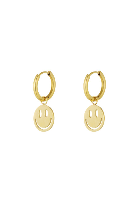 Boucles d'oreilles smiley amant - doré