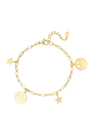 Bracelet À Breloques Happy Night - Doré  h5 