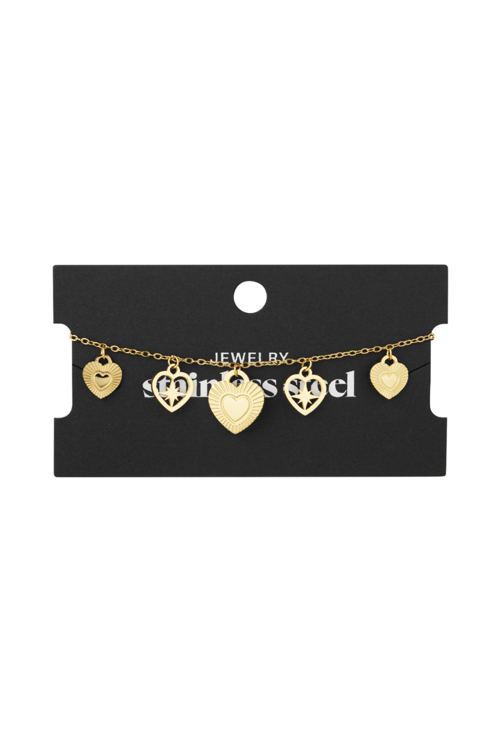 Bracelet Charms Coeur Passionné - Doré h5Image3