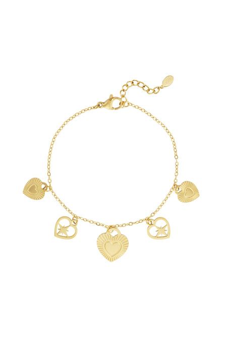 Bracelet Charms Coeur Passionné - doré