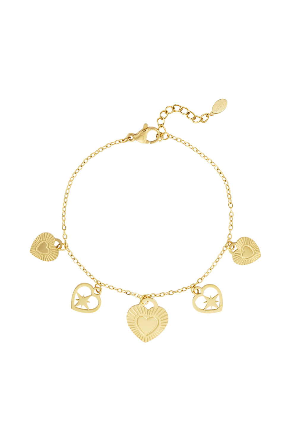 Bracelet Charms Coeur Passionné - Doré