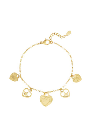 Bracelet Charms Coeur Passionné - Doré h5
