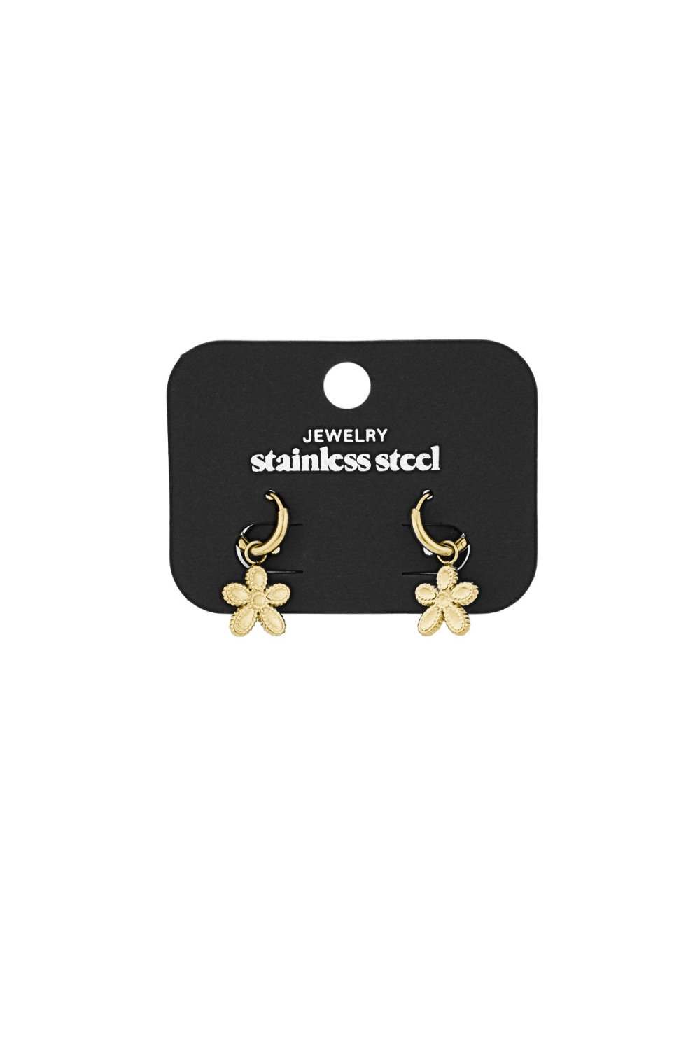 Boucles D'oreilles Fleurs Simples - Doré Image3