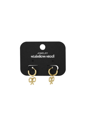 Boucles D'oreilles Noeuds Dimanche - Doré h5 Image3