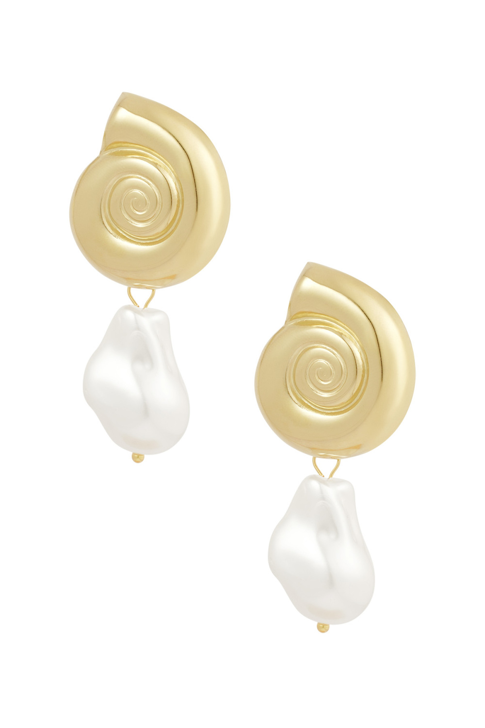 Boucles D'oreilles Perle Coquillage - Doré 
