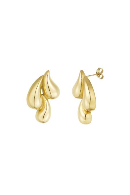 Boucles d'oreilles triple goutte - doré