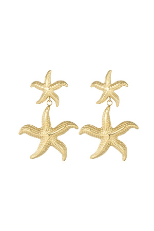 Boucles D'oreilles Double Étoile De Mer - Dorées h5 