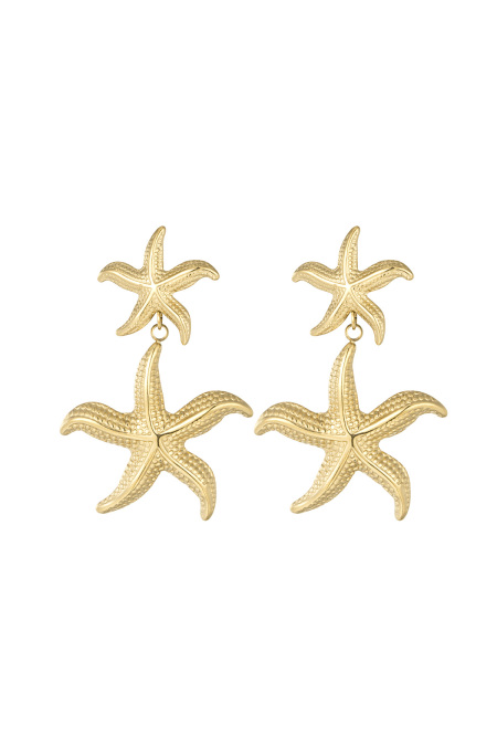 Boucles d'oreilles double étoile de mer - dorées