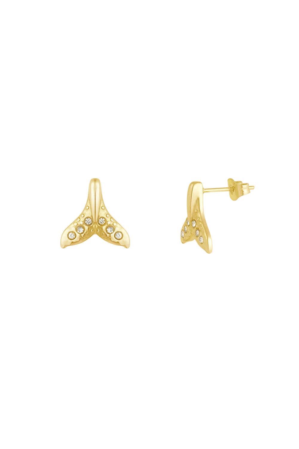 Boucles D'oreilles Queue De Baleine - Dorées 