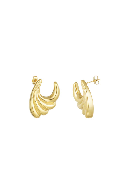 Boucles d'oreilles ondulées sauvages petites - dorées